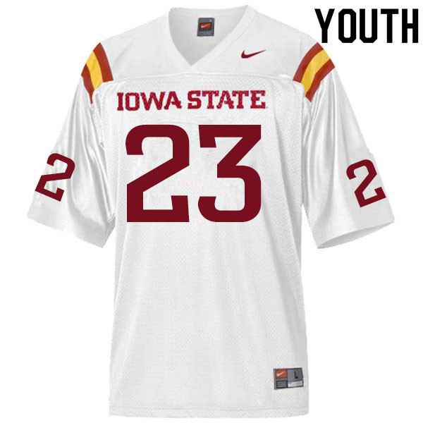Iowa State Cyclones Youth #23 Parker Rickert Nike NCAA Authentic White College Stitched Football Jersey TA42M47XZ